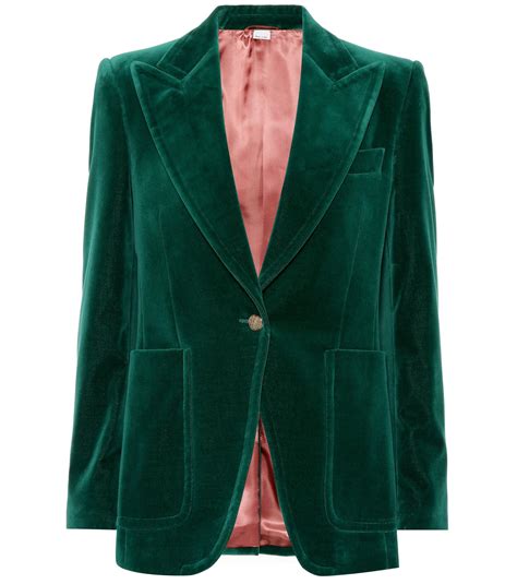 gucci green suit woman|Gucci green velvet suit.